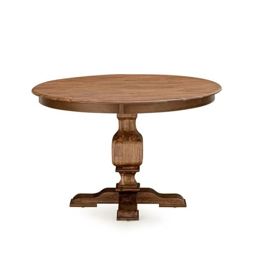 FE3-0N-TP Ferris Modern Kitchen Table - a Round Dining Table Top with Pedestal Base, 48x48 Inch, Sandblasting Antique Walnut - color: Fe3-0n-tp, size: 48x48 Inch