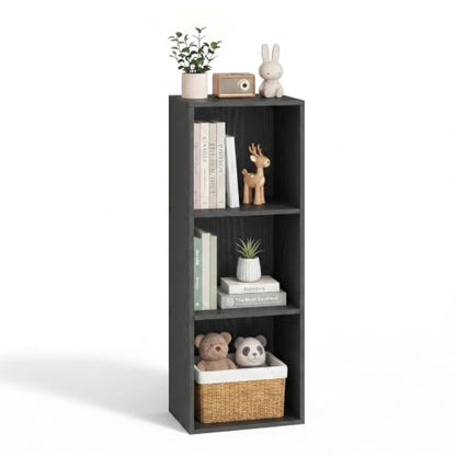 3 Cube Black Book Shelf, Tall Bookcase for Bedroom Home Office Living Room - color: Black, size: 3 Cube