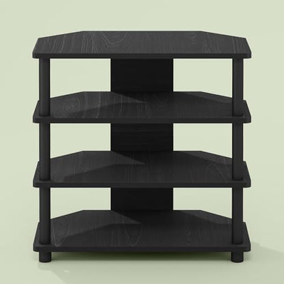 Ipoh TV Stand for up to 32 inch TV, Entertainment Center with Open Shelves for Living Room, Black Oak - color: Black Oak/Black