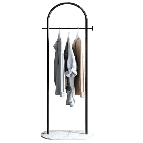 Freestanding Clothing Rack with Marble Base,Modern Black Arch Garment Rack for Small Spaces,Sturdy Metal Coat Rack,Clothes Racks for Hanging Clothes in Bedroom,Closet,Entryway,Boutique Display - color: black, size: 23.62in
