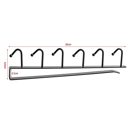 Cyrank Coffee Mug Rack Under Cabinet, Coffee Cup Holder Under Cabinet, Iron Kitchen Utensil Coffee Mug Holder for Cupboard Shelf(White) - color: White