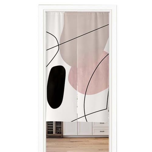 Room Divider Curtain for Doorway Use, Door Curtain Panel for Partition, Privacy Curtain for Doorway, Blackout Door Curtain Panel, Adjustable Tension Rod Mounting, Easy Setup - color: M, size: 26x35in