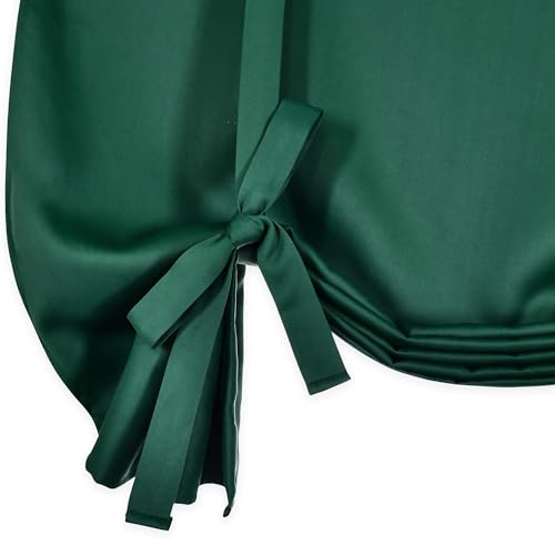 Christmas Dark Green Tie Up Shade for Bathroom - Farmhouse Kitchen Curtain Thermal Insulated Window Treatment Rod Pocket Balloon Christmas Valance (1PC,34W x 45L) - color: Dark Green, size: 34"W x 45"H