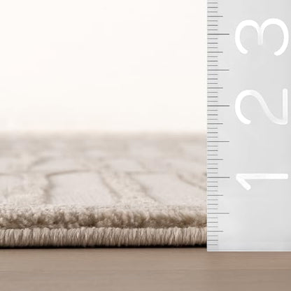 nuLOOM Kailani Cream Geometric Washable Area Rug, 4' x 6' | Nuloom Kailani Geometric 4' x 6' Machine Washable Area Rug for Living Room Bedroom Dining Room, Cream - color: Cream, size: 4' x 6' (Rectangular)