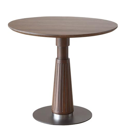 Round Dining Table 31.5" for 2-4, Small Kitchen Table, Walnut | Water-Resistant Small Dining Table with Round Pedestal Base, 0.7"Solid Wood, 200lbs Capacity,for Living Room Small Space