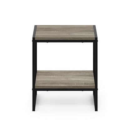 Furinno FM19122GYW Camnus Modern Living 2-Tier End Table, French Oak Grey, 15.9 in x 15.75 in x 18 in - color: French Oak Grey, size: 2-Tier, 15.9" Square