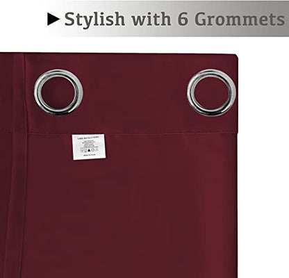 Turquoize Burgundy Blackout Window Drapes Room Darkening Themal Insulated Grommet/Eyelet Top Nursery/Living Room Curtains for Bedroom/Living Room Each Panel 42 in x 54 in (W x L) (Set of 2 Panels) - color: Burgundy, size: 42"W x 54"L (Pack of 2)