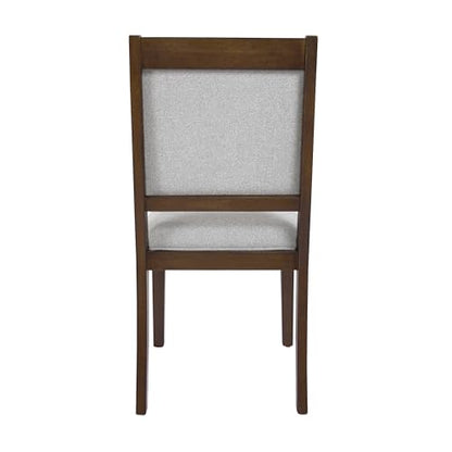 HomePop Open Back Upholstered Wood Frame Dining Chairs - Gray Solid Woven (Set of 2) - color: Gray Solid Woven (Set of 2), style: Pack of 2