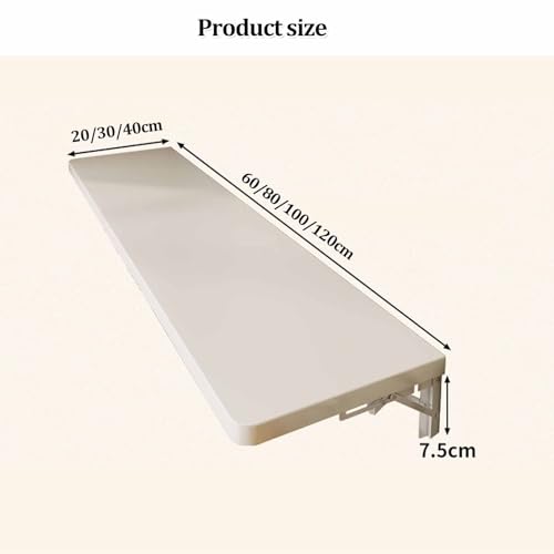 Fold Down Wall Mounted Foldable Desk, Drop Down Table with Metal Brackets, Collapsible Workbench for Laundry Room, Home Office, Kitchen, Bedroom, Home Bar(Wood,60 * 20cm) - color: Wood, size: 60*20cm