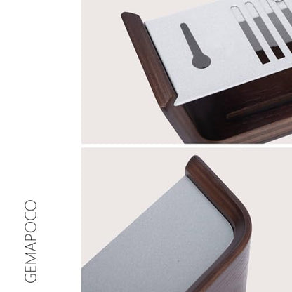 Key Holder Wall Mount with Shelf | Brown | 17 inch | 5 Retractable Hooks | Modern Wall Coat Hooks | Minimalist | Space-Saving | Wooden Key Rack for Entryway & Hallway - color: Brown