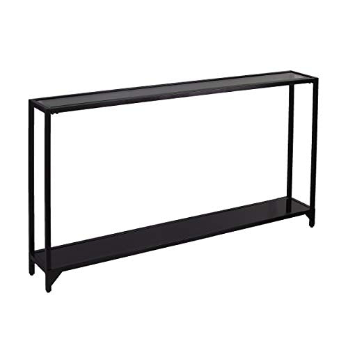 SEI Furniture Bergen Narrow Metal Console Table, Dining Room With Open Concept Living Space Glam Style Powder-Coated Iron, Black - color: Black