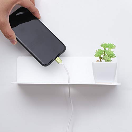 9 Inch Acrylic Floating Shelves Set of 4,Small Wall Display Shelf for Bluetooth Speakers/Security Cameras/Nintendo Switch/Action Figures,Damage-Free Wall Shelves Stick-On Shelf,White - color: White With Adhesive Tape