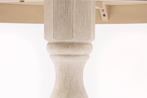 East West Furniture AMT-ABC-TP Antique Modern Kitchen Table - a Round Dining Table Top with Pedestal Base, 36x36 Inch, Butter Cream - color: Butter Cream