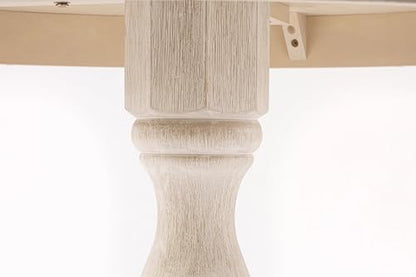 East West Furniture AMT-ABC-TP Antique Modern Kitchen Table - a Round Dining Table Top with Pedestal Base, 36x36 Inch, Butter Cream - color: Butter Cream