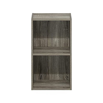 Furinno PASIR Book Shelf, 2-Tier Modern Bookshelf, Open Shelves Bookcase 9 x 12 x 21, Easy Assembly, for Living Room, Bedroom, Home Office, French Oak - color: French Oak, size: 2-Cube