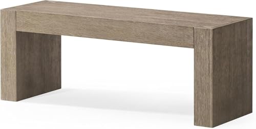 Maven Lane Zeno Bench, Grey Solid Wood | Handcrafted Solid Wood Bench, Ideal for the Living Room, Entryway, Foot of the Bed, or Extra Dining Table Seating - color: Weathered Grey