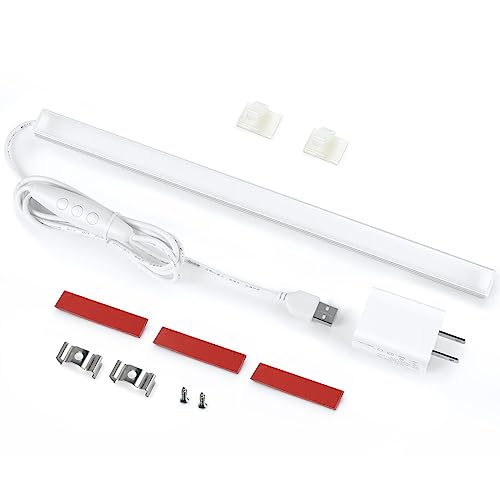 Under Cabinet Lighting with USB Power for Kitchen Counter, Workbench, Coffee Station, Workspace, Closet. Adapter, Dimmer, 12 Inch LED Light. Cool White 4000K - color: Cool White 4000K, size: 1-Light-Bar-Kit