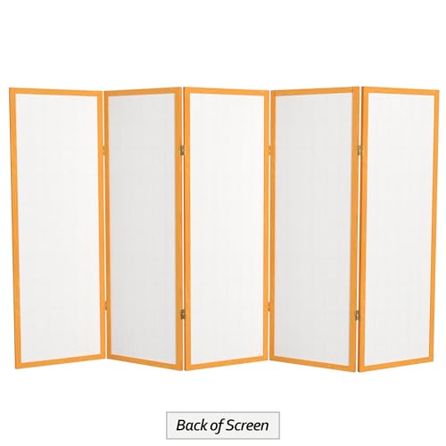 4 ft. Short Window Pane Shoji Screen - Honey - 5 Panels - color: Honey, size: 5 Panels