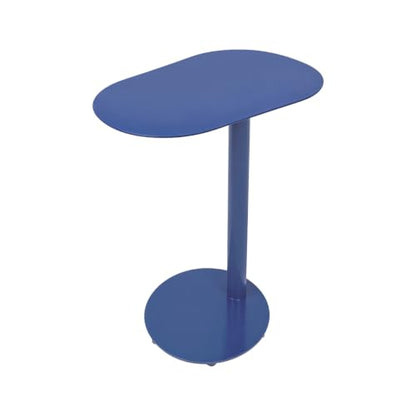 Metal C-Shaped Side Table, Modern End Table for Couch Sofa Bed Small Coffee Drink Tables 25" Height for Home Office Cafe - color: Blue