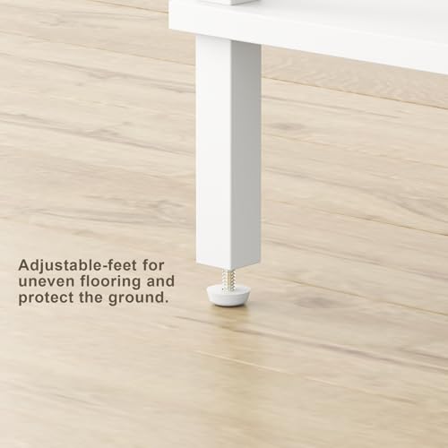 TUTOTAK End Table with Charging Station, Side Table Set of 2, Nightstand | 2-Tier Storage Shelf, Bedside Table with USB Ports, Sofa Table for Small Space, Livingroom, Bedroom White TB01BW041 - color: White