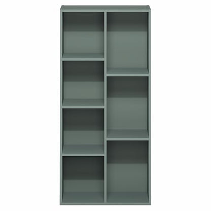 Furinno LUDER Book Shelf, 7-Cube Bookshelf, Bookcase with Open Shelves, 9.4 x 19.5 x 41.7, Easy Assembly, for Living Room, Bedroom, Home Office, Sage Green - color: Sage Green, size: 7-Cube