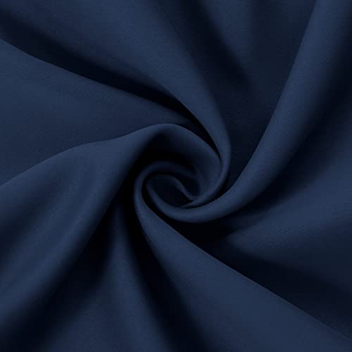 Diraysid Navy Blue Grommet Blackout Curtains for Bedroom Thermal Insulated Room Darkening Curtains Drapes, 52 x 95 inch, 2 Panels - color: Navy Blue, size: 52"W x 95"L (Pack of 2)