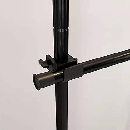 Heavy-Duty Floor to Ceiling Drying Rack, 2 Tier Adjustable Freestanding Clothes Organizer with Double Rods, 220.46LBS Capacity No-Drill Closet Rack for Home Use(Black)
