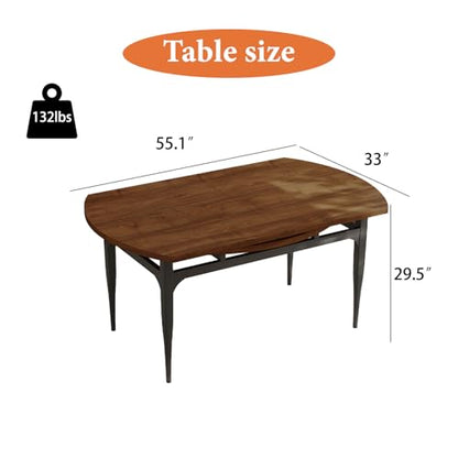 HIPIHOM Expandable Folding Dining Table Set, 55-Inch Round to Square Table, Metal Frame, for Dining Room or Apartment (Round Table) - color: Round Table