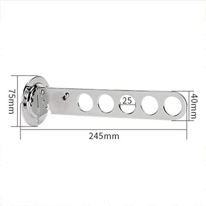 Silver Wall Mount Clothes Hanger, Folding Stainless Steel Clothing Multiple Hook Wardrobe Hanging, Metal Clothes Rack Wall Coat Hooks with Swing Arm Holder for Laundry Room Bathroom Bedroom Kitchen - size: 5 Hole