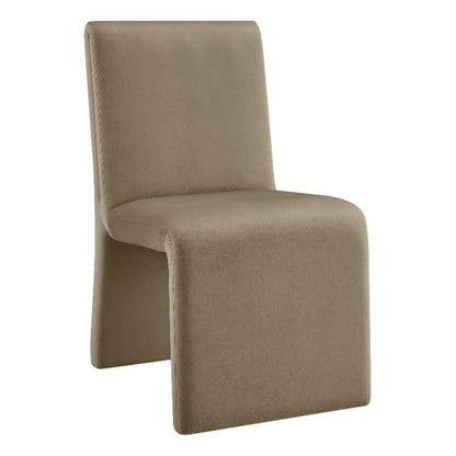 Modway Emory Upholstered Dining Side Chair in Taupe - Single Armless Slipper Chair - Padded Performance Velvet Accent for Dining Room, Kitchen - color: Taupe