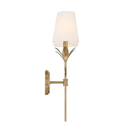 Crystorama Broche 2 Light Antique Gold Sconce - color: Antique Gold, size: Width: 12 Inches