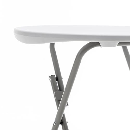Set of 10, White 24" Round Plastic Folding Table Commercial Portable for Picnic Party Camping Banquet Card Dining Wedding Event Home Kitchen Indoor Outdoor, 30" Height - size: Set of 10