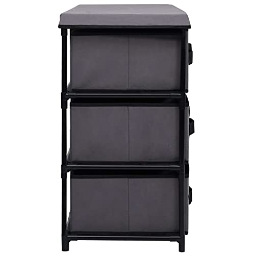 6-Drawer Storage Cabinet, Gray Steel and Fabric Organizer Unit for Bedroom, Living Room, Office, 21.7 inch Side Chest for Small Spaces
