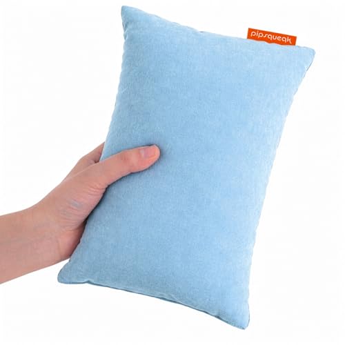 Microfiber Pipsqueak Pillow - Small, Mini - 11 x 7 in - Tiny Pillow for Travel, Cars, Airplanes, Camping, Dogs, Toddlers, Kids, Lumbar, Knees and Neck - Ages 2 Yrs and Up - color: Light Blue, size: 1 Pack, style: Non-Personalized