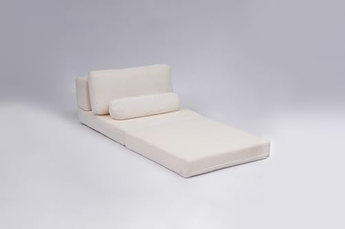 49" Foldable Modular Studio Couch, Space Saver Bed with High Density Foam, Sofa Individual with Creative Shape for Apartment Leisure Scenes, White - color: White