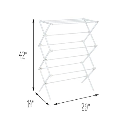 Honey-Can-Do Collapsible Laundry Drying Rack, Portable Clothes Rack, Space-Saving & Easy to Store Metal Garment Rack, Sturdy Clothes Dryer, Ideal for Small Spaces, Indoor & Outdoor Use, White