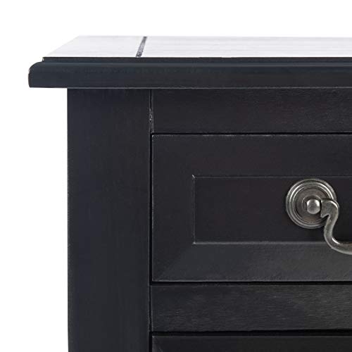 SAFAVIEH Furniture - Primrose 3-Drawer Console Table - Black - Solid Wood - Farmhouse Classic Design - Ideal for Entryway, Living Room, Hallway, 23.5" W x 13" D x 29.5" H (CNS5707B) - color: Black