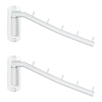 Alise Wall Mounted Drying Rack,Swivel Clothes Drying Hangers,White,2 Pack | Space Saving Clothes Hanger Rack,Heavty Duty Stainless Steel Clothes Wall Drying Rack for Laundry Closet Bedroom/Bathroom - color: White, size: 1005 (2 Pack)