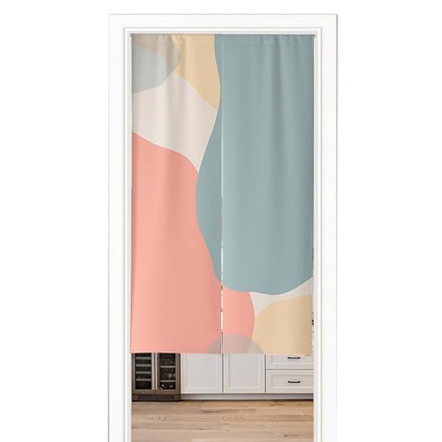 Doorway Curtain Panel Divider, Curtain for Doorway Privacy and Partition, Blackout Door Curtain Panel, Adjustable Tension Rod Installation, Light Blocking Performance - color: O, size: 26x35in
