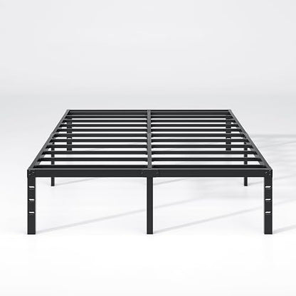 NEW JETO Metal Bed Frame,Queen Size Bed Frame with Storage Space,12 Inch | Heavy Duty Sturdy Mattress Foundation, Easy Assembly,No Box Spring Needed, Black - size: Queen, style: 12 Inch