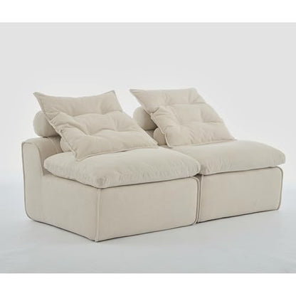 Apartment, Modular Sofa,Chair,2 Seats,Fabric,Upholstered,Soft,Lumbar Pillow, with backrest,Reading Nook, Living Room, Lounge,No Armrests,66 * 37.9 * 33''