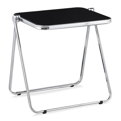 KAIHAOWIN Folding TV Tray Table Acrylic Foldable Table No Assembly Required Tiny Desk for Home Office Side Table Small Computer Desk for Small Spaces (Black) - color: Black