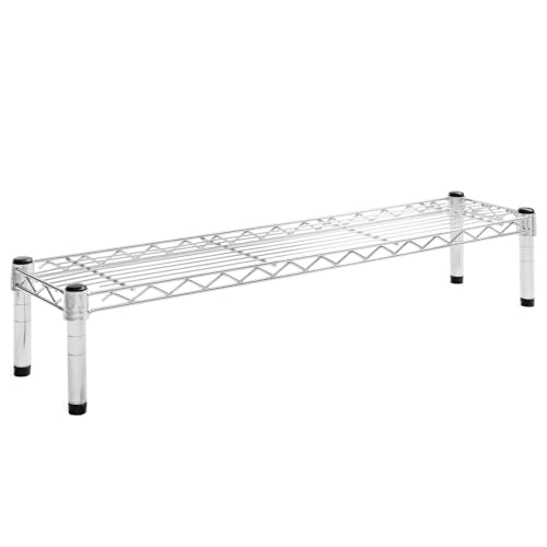 Shelving Inc. 8" d x 36" w Chrome Wire Shelving with 1 Tier Shelf | Weight Capacity 800lbs Per Shelf, Durable Kitchen and Garage Storage Shelves, Adjustable Shelf Organizer Storage Rack - size: 8" d x 36" w x 6" h