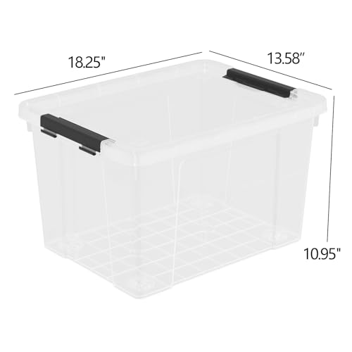 40 Quart Large Plastic Storage Bins with Lids, Clear Storage Tote with Wheels, 4 Packs - size: 40 Quart