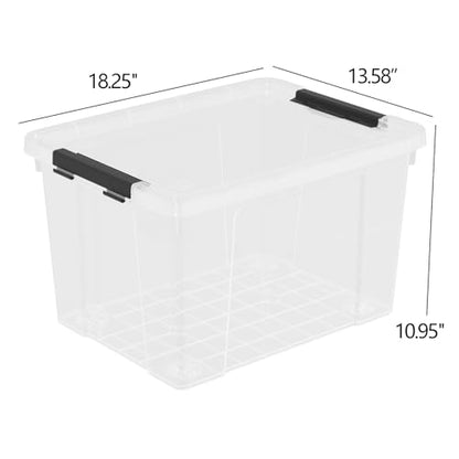 40 Quart Large Plastic Storage Bins with Lids, Clear Storage Tote with Wheels, 4 Packs - size: 40 Quart