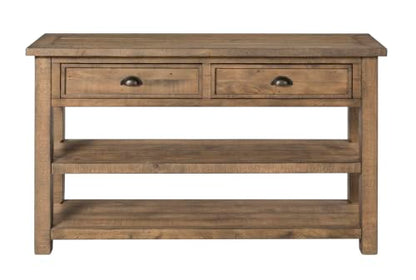 Martin Svensson Home Monterey Solid Wood Sofa Console Table, Natural | Farmhouse Style, Pine Wood, Two Drawers, Two Open Shelves for Storage - color: Reclaimed Natural