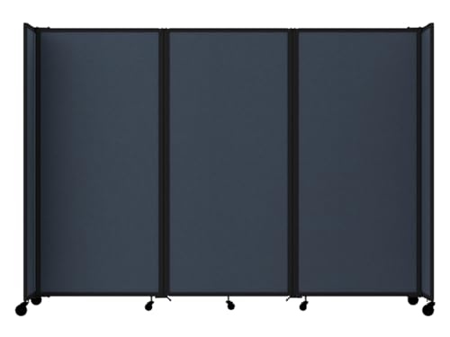 Versare Room Divider 360 Portable Wall Partition | Folding Panels | Large Freestanding Divider | Locking Wheels | Temporary Room Separator - color: Ocean, size: 8'6'' Wide x 6' Tall