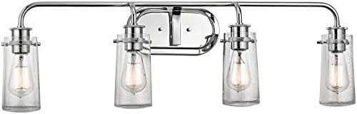 Kichler Braelyn 4-Light Industrial Vanity Light, Chrome - color: Chrome, size: 44 in 4-Light