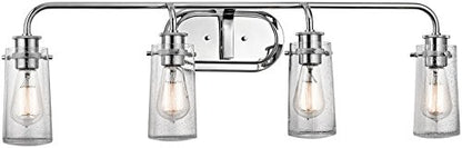 Kichler Braelyn 4-Light Industrial Vanity Light, Chrome - color: Chrome, size: 44 in 4-Light
