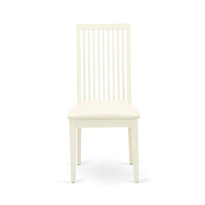 East West Furniture ANIP3-LWH-C 3 Piece Kitchen Table Set for Small Spaces Contains a Round Dining Table with Pedestal and 2 Linen Fabric Dining Room Chairs, 36x36 Inch, Linen White - color: Anip3-lwh-c